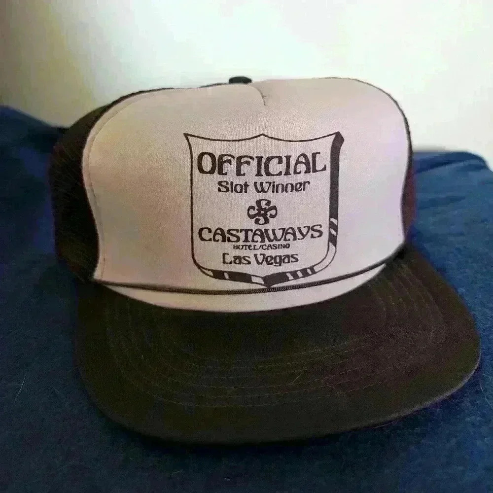 Vintage trucker  hat Castaways Casino Las Vegas brown hat